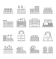 industrial building icons set outline style vector image