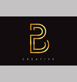 b gold golden letter modern trendy design logo vector image