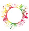 floral round frame 2 v vector image