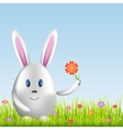 easter bunny and colorful eggs on spring medow vector image vector image
