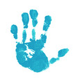 hand paint print isolated white background blue vector image