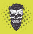 hipster skull pop art vector image vector image