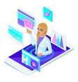isometric online consultation doctor medicine vector image