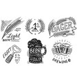 vintage beer badge set alcoholic label vector image