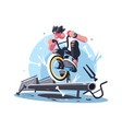 young guy riding bicycle bmx vector image vector image