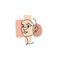 continuous drawing of one line woman portrait vector image
