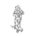 happy cute girl in jumpsuit with stars riding vector image