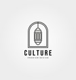 ramadan lantern emblem logo line ar minimal vector image vector image