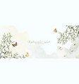 abstract art watercolor foliage and butterflies vector image