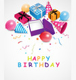 birthday background with gift box and confetti vector image