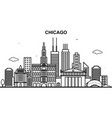 chicago city tour cityscape skyline line outline vector image