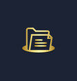 document data gold logo vector image vector image