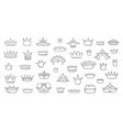 doodle crowns hand drawn king and queen symbols vector image vector image