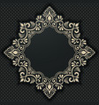 floral and geometric monogram frame on dark gray vector image