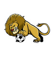 lion soccer mascot vector image