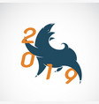 pig design 2019 new year card vector image vector image