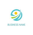round active people logo vector image vector image