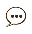 silhouette speech bubble with suspending points vector image