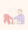 beauty shop barber haircare cut concept vector image vector image