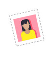 blogger profile photograph female woman vector image