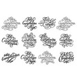 feliz cumpleanos hand lettering set vector image