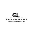 letter gl mountain logo design vector image