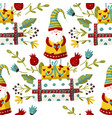 seamless gnome pattern vector image vector image