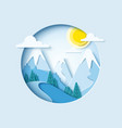 winter mountain paper cut landscape vector image
