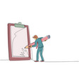 single continuous line drawing businessman mark vector image vector image