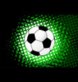soccer ball over halftone splash background vector image