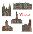 france famous travel landmarks icons vector image