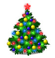 Sketch with cute christmas tree with new year and Vector Image