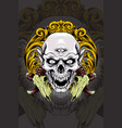 skull with goat ornament vector image vector image