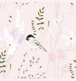 spring garden seamless pattern with hand drawn vector image