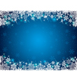 blue background with frame of snowflakes vector image