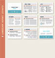 document report layout templates mockup set vector image vector image