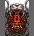 goat horned samurai vector image