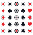 playing card suits modern solid icons - poker vector image vector image