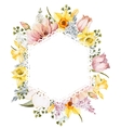 watercolor spring floral frame vector image