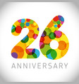 26 years anniversary circle colorful logotype idea vector image