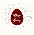 happy easter and vintage sun burst frame vector image