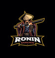 ronin samurai mascot logo design vector image vector image