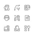 set line icons of car rent vector image