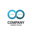 speech bubble with infinity concept logo design vector image vector image