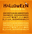 carved halloween pumpkin font vector image vector image
