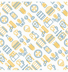 Thin line art craft beer seamless pattern Vector Image