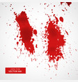 red blood splatter on white background vector image