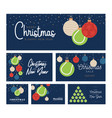 tennis christmas card set merry sport vector image vector image