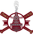 baseball train emblem logo vector image