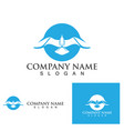 birds fly on the beach logo and symbol vector image